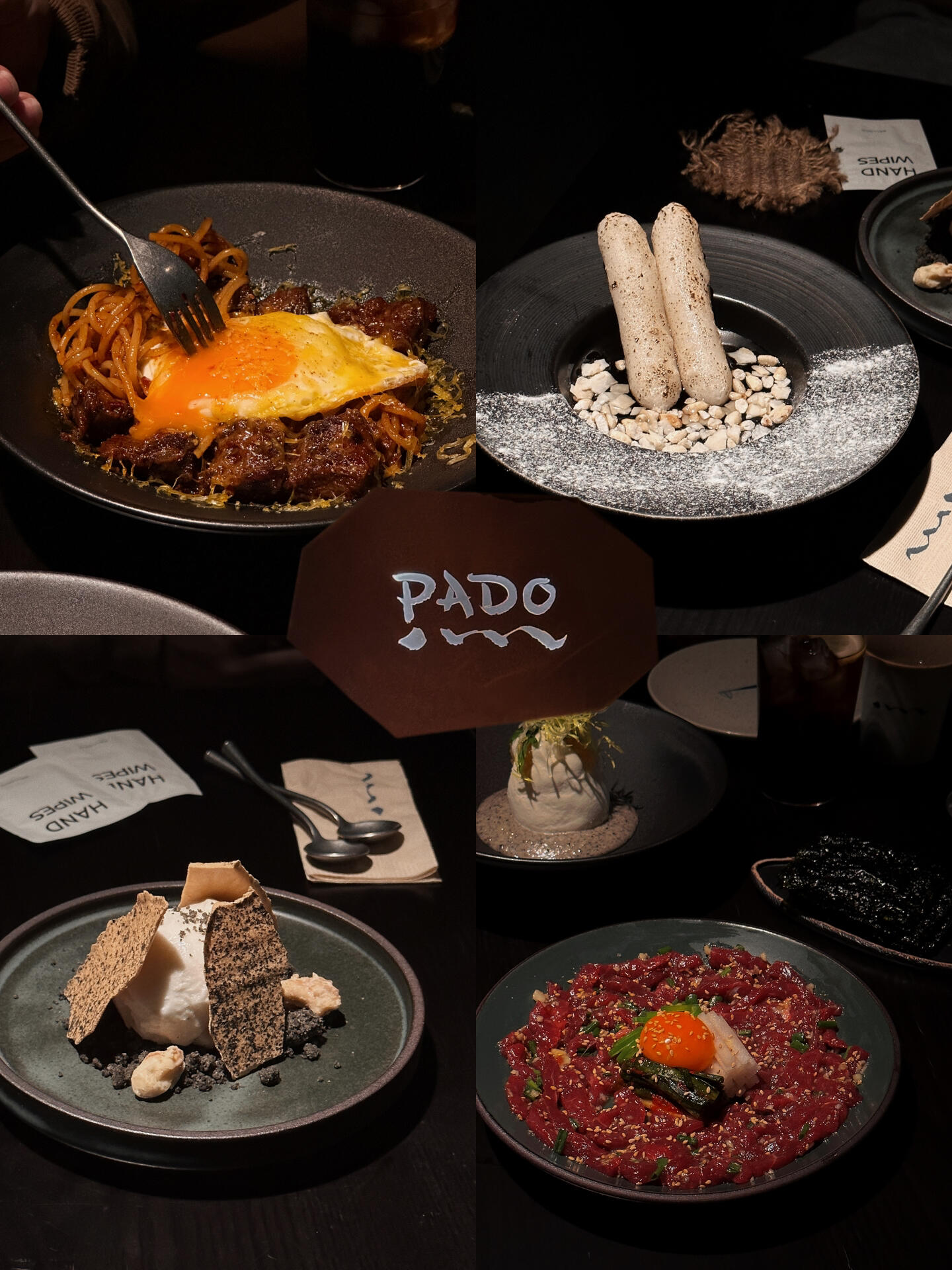 
                        PADO｜JEJU旗下新開(kāi)的韓式小酒館????是上海最難定的韓料JEJU新開(kāi)的寶藏韓式小酒館，不會(huì)那么難定，但男朋友能在前一天打電話，撿漏到情人節(jié)當(dāng)天晚上十點(diǎn)最后一個(gè)空位也是有點(diǎn)lucky的[吧唧R]整體暗色氣的工業(yè)風(fēng)搭配色調(diào)簡(jiǎn)約的餐具，真的還蠻高級(jí)的，整體的服務(wù)也很周到網(wǎng)上鋪天蓋地的都說(shuō)這家味道很靈，吃了才知道是真的很奶思啊！！！沒(méi)有踩雷的???柚子黑芝麻布拉塔 （128??）Burrata奶香味超級(jí)濃郁融合了芝麻香和柚子的清香，突破了我對(duì)布拉塔的印象，口感超驚艷???生拌牛肉（238??） 條裝的肉塊吃起來(lái)更有質(zhì)感，調(diào)味不重但很韓式，店員幫忙拌開(kāi)后搭配偏酸的泡菜和海苔一起吃口感很扎實(shí)???辣炒章魚(yú)和菜包肉（268??） 店員推薦說(shuō)要八爪魚(yú)搭配著韭菜和五花肉一起吃，醬汁比較重口，偏甜，很正點(diǎn)的韓式風(fēng)味???辣椒醬牛排意面（168??）味道偏咸偏甜，把蛋黃戳破后攪拌均勻，能減淡醬汁的味道，牛肉很大塊而且很多???酥炸雞里脊 （128??）很嫩不柴，搭配的兩種蘸醬都很好吃???火石山大米冰激凌（68??） 不甜膩的飯后小甜點(diǎn)，搭配黑芝麻和糖餅居然吃出了一種很養(yǎng)生的味道???椰子條米糕（58??）芝心年糕 蘸醬比較甜，搭配堅(jiān)果碎一起吃，很香很有咬頭???石榴氣泡飲（25??）是經(jīng)理送的（無(wú)酒精） 很解膩[贊R]總體來(lái)說(shuō)，真的很好吃，但還是想??JEJU[失望R]沒(méi)吃過(guò)不死心，奈何真的太難定了#我的美食日記 #跟我來(lái)探店 #PADO #發(fā)現(xiàn)寶藏小酒館 #工業(yè)風(fēng) #韓式小酒館 #jeju #上海美食 #韓國(guó)料理 #魔都探店 #上海探店 #韓餐 #吃貨薯看這里