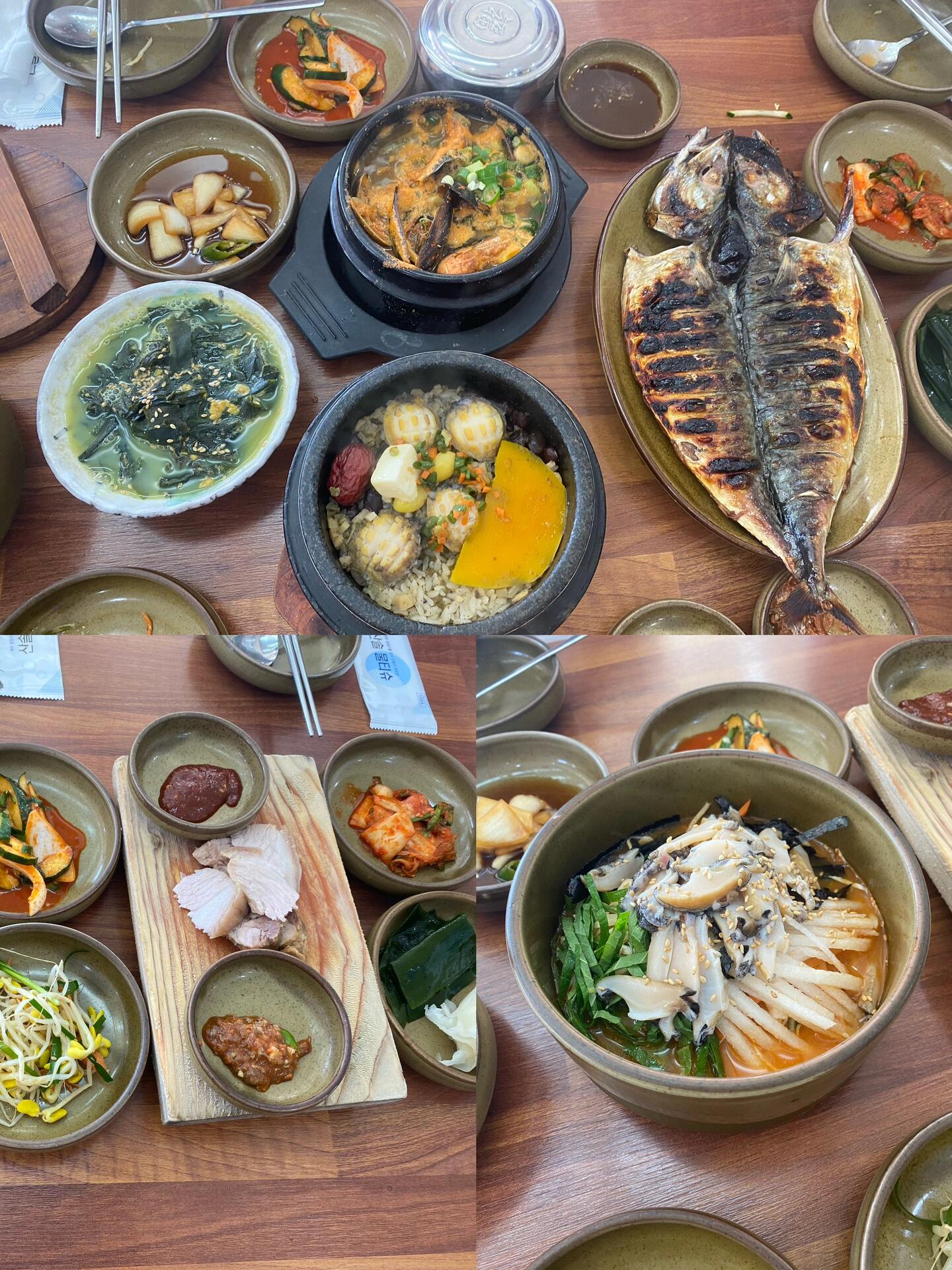
                        ??濟州島西歸浦·偶來市場美食打卡??P2烤包子：幾個味道都好吃！不過紅色辣的冒汗??不能吃辣的別點了P3橘子麻薯：好吃，酸甜可口！要買開在中間那家比較大的店，第一次去就買錯了，后來每天路過都要來一份P4炸的紫菜包飯，在烤包子隔壁，量蠻足的P5 大蒜炸雞，里面有年糕和土豆，只有大份，當小吃量太大了，三個人沒吃完，好像還有個甜辣口味有小份P6冰淇淋??店面很小，有橘子和花生口味P7血腸?魚餅年糕：是一家的，旁邊有座位，貼了很多當地人照片，是家網紅店（應該）P8辣燉帶魚，偶來市場附近的小店，味道不錯，阿姨做的小菜很好吃P9??拉面好吃的！小伙伴還點了一只生吃，沾麻油，淺嘗了一下，不太敢吃P10真珠食堂，也在偶來附近，酒店小哥推薦的，來濟州島第一頓，不知道吃啥就點了套餐，海鮮為主，剛吃有點腥，烤魚好吃，整體還行#濟州島 #偶來市場 #西歸浦 #濟州島美食 #韓國美食