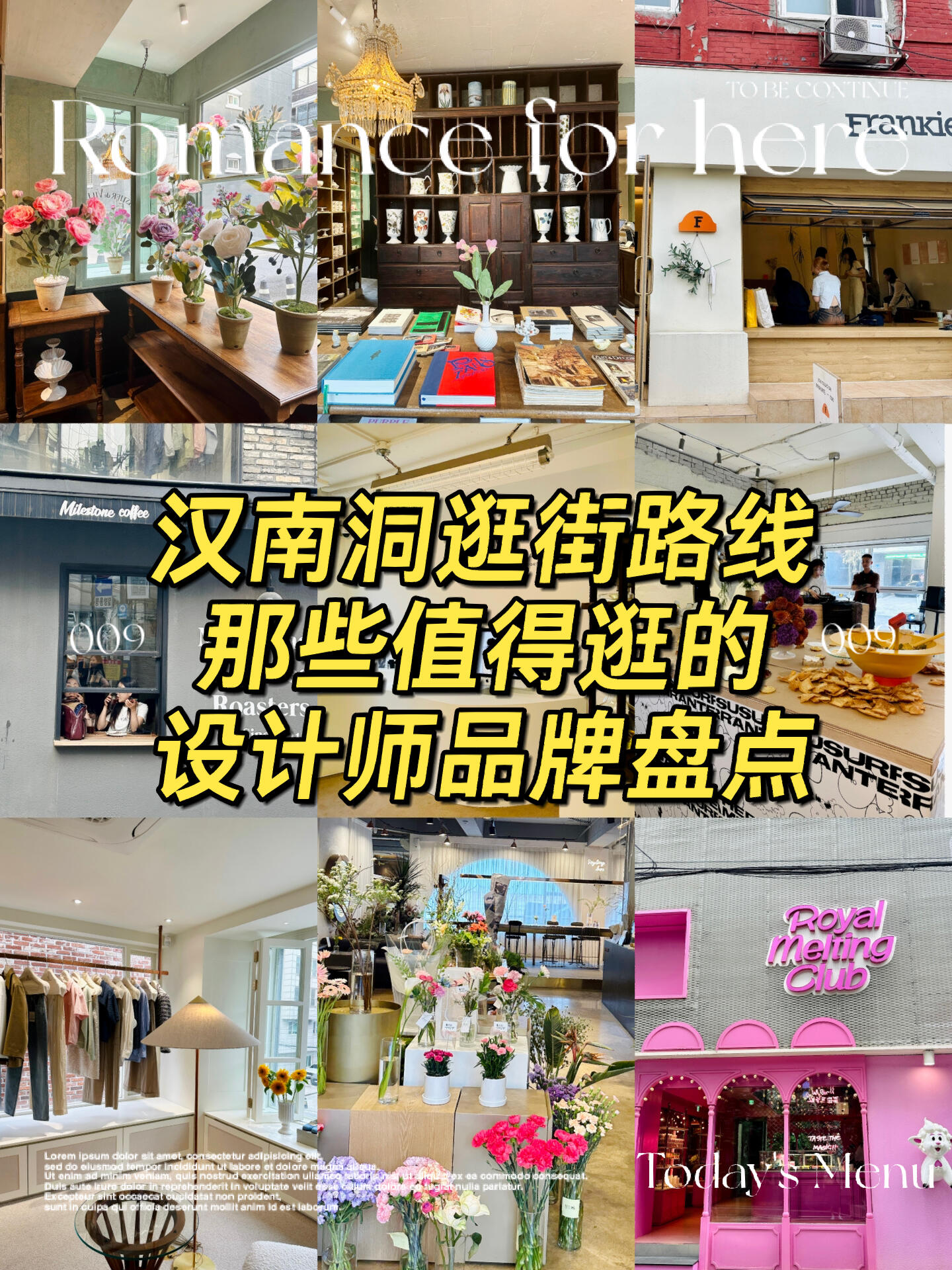 
                        首爾????漢南洞購物逛街路線，哪些值得逛？探索首爾漢南洞的時尚街區吧！???在漢南洞和圣水洞逛街之前，一定要做足功課，否則你的腿可是要吃不消的哦！??不過別擔心，我這里有完整的店鋪地址，直接導航就能輕松找到，有任何疑問都可以來問我哦！?????#假期去哪玩 #首爾探店 #漢南洞探店 #首爾旅行 #韓國生活 #韓國旅行攻略 #首爾逛街去哪 #漢南洞 #漢南洞咖啡店 #首爾小眾設計師品牌 #漢南洞逛街???♀?準備好你的行程，和我一起在漢南洞找到那些隱藏的時尚寶藏吧！?