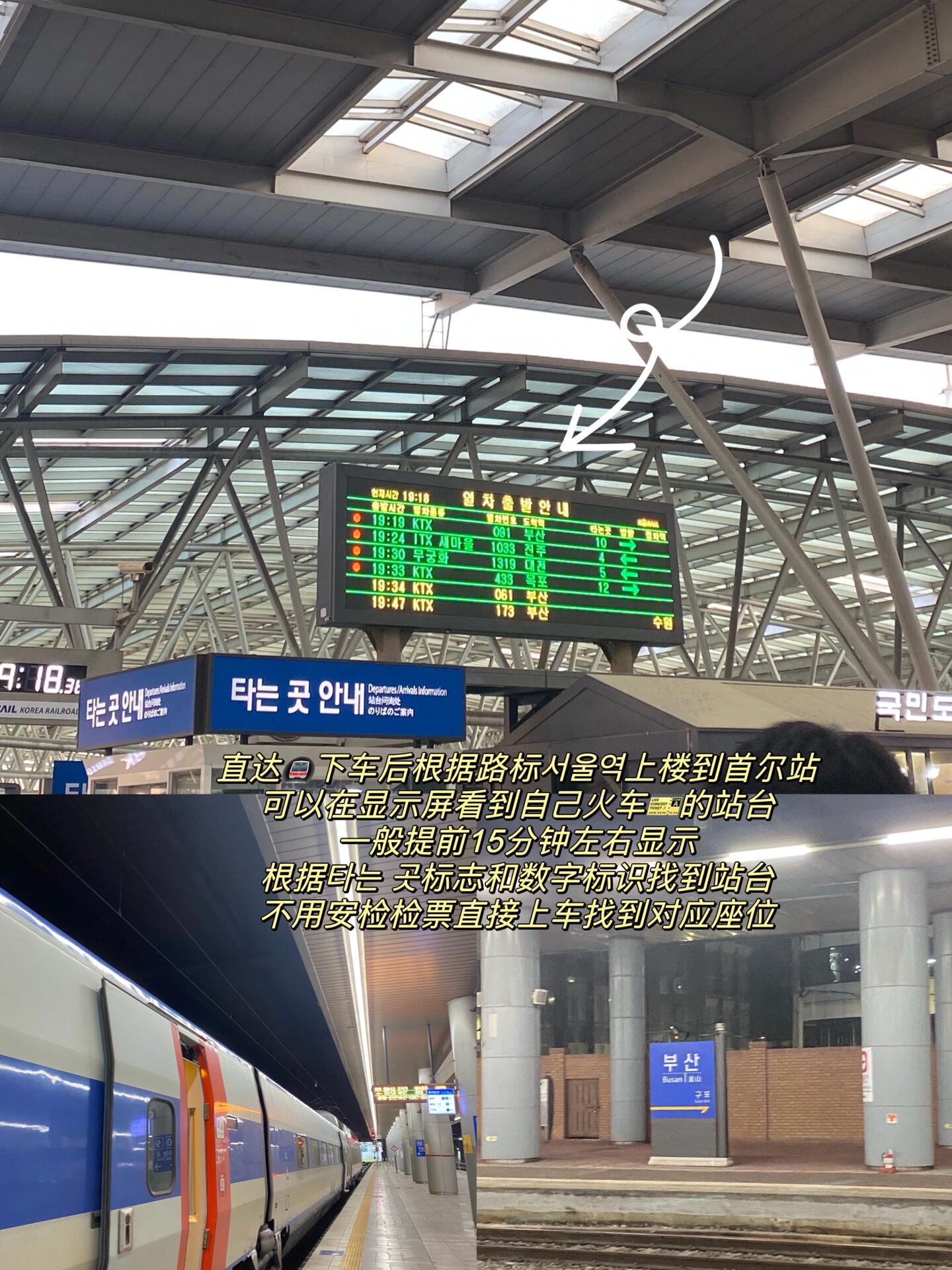
                        首爾仁川機場直達釜山攻略?????? 抵達首爾仁川機場后，只需兩步即可輕松前往釜山！1?? 下飛機后，尋找橙色的???? ????標志。在自動售票機上可以使用信用卡或現金購買車票??，每人9500韓幣，約45分鐘直達首爾站。（注意列車每40分鐘一趟）2?? 到達首爾站后，找到???的指示牌，乘電梯上二樓進入車站，找到?? ?的站臺。列車出發前15分鐘會顯示車次所在的站臺，找到對應的站臺下電梯乘車即可。KTX列車約3小時到達釜山。提前在Korail官網預訂首爾??釜山的KTX車票，以免無票。座位分為前向和逆向，選擇前向座位更舒適??。KTX是最快的選擇，其他列車耗時更長。從仁川機場下飛機到取行李出關大約需要1小時，機場直通首爾站的列車從等車到下車預留1-2小時。建議選擇下飛機3小時后的KTX??出發時間。#韓國旅游 #釜山旅行 #韓國KTX #韓國旅游攻略 #仁川機場到釜山 #韓國釜山旅游攻略